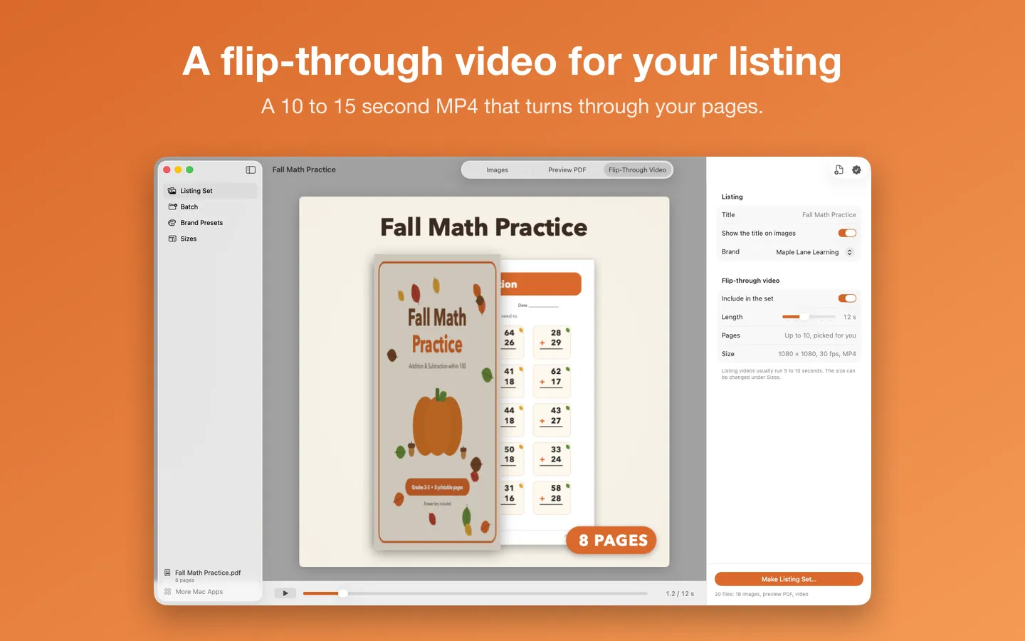 The flip-through video turning through the pack’s pages